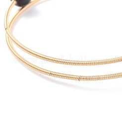 Natural Gemstone Round Beaded Bangle&nbsp;BJEW-JB07816
