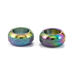 Ion Plating(IP) Frosted 201 Stainless Steel European Beads&nbsp;STAS-B020-13M