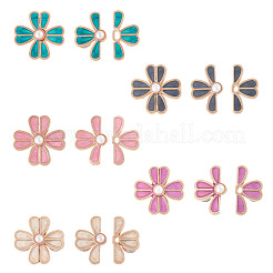5Pcs 5 Colors Flower Alloy Enamel Adjustable Jean Button Pins&nbsp;DIY-TA0014-93