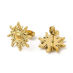 Ion Plating(IP) 304 Stainless Steel Sun Stud Earrings for Women&nbsp;EJEW-I281-21G