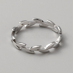 Stainless Steel Olive Branch Wrap Finger Ring for Women&nbsp;RJEW-WH0015-07