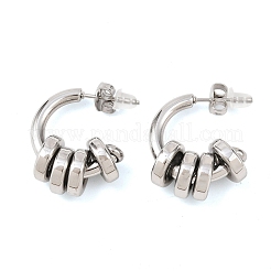 304 Stainless Steel C-Shaped Stud Earrings&nbsp;EJEW-K268-78P