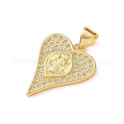 Brass Micro Pave Clear Cubic Zirconia Pendants&nbsp;CU-CBA03AF-09C-G