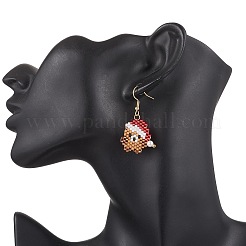304 Stainless Steel Glass Christmas Theme Dangle Earrings&nbsp;EJEW-MZ00527-05