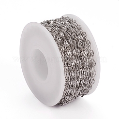 Tarnish Resistant 304 Stainless Steel Textured Cable Chains&nbsp;CHS-D005-01P