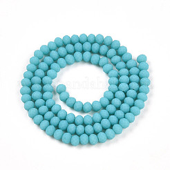Frosted Opaque Glass Beads Strands&nbsp;EGLA-A034-P3mm-MD24-A