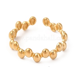 Ion Plating(IP) 304 Stainless Steel Oval Wrap Open Cuff Ring for Women&nbsp;RJEW-E063-15G-02
