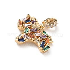 Brass Pave Cubic Zirconia Pendants&nbsp;KK-P355-08G