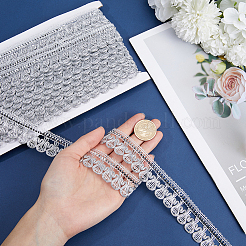Polyester Shell Shape Lace Ribbon&nbsp;OCOR-WH0078-108B