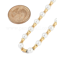 Ion Plating(IP) 304 Stainless Steel & Plastic Pearl Beaded Necklaces for Women&nbsp;NJEW-M078-10G
