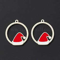 Christmas Theme Spray Painted Alloy Enamel Pendants&nbsp;FIND-E022-03