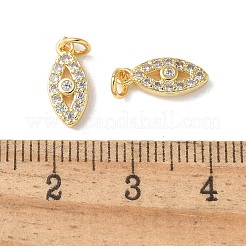 Brass Micro Pave Clear Cubic Zirconia Pendants&nbsp;KK-Q031-47G-08