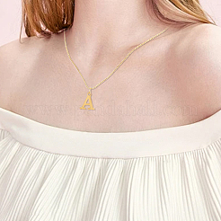1pc 304 Stainless Steel Letter Pendant Necklaces&nbsp;NJEW-LP0001-38A-G