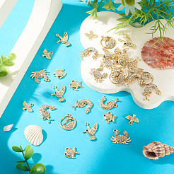 54Pcs 6 Styles Alloy Rhinestone Pendants&nbsp;FIND-TA0010-65KCG