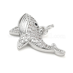 Brass Micro Pave Black Cubic Zirconia Pendants&nbsp;CU-CBA3F77-01P