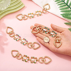 4Pcs 4 Colors Cat Back Shaped Alloy Enamel Heart Link Bag Strap&nbsp;AJEW-TAC00035