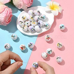 30Pcs 5 Styles UV Plating Iridescent Acrylic Beads&nbsp;OACR-SZ0001-91