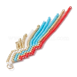 Glass Seed Beaded Tassels Pendants&nbsp;PALLOY-MZ00659-01
