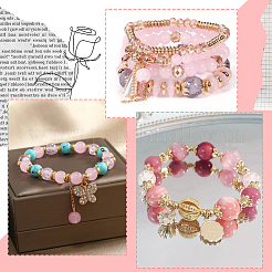 DIY Round Imitation Acrylic Pearl and Glass Beads Jewelry Making Finding Kits&nbsp;DIY-SP0002-78E