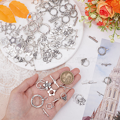60 Bags 10 Styles Tibetan Style Alloy Toggle Clasps&nbsp;FIND-ME0003-18