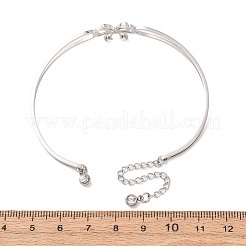 Bowknot 304 Stainless Steel & Rhinestone Cuff Bangles for Women&nbsp;BJEW-Z176-02P