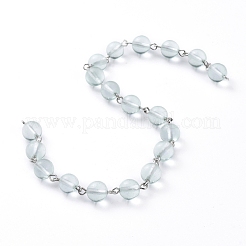 Handmade Watermelon Stone Glass Beaded Chains&nbsp;AJEW-JB00519-04