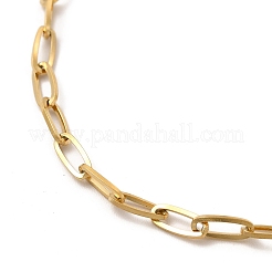 Ion Plating(IP) 304 Stainless Steel Paperclip Chain Bracelet for Women&nbsp;X-BJEW-G667-05G
