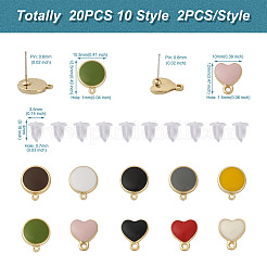 20Pcs 10 Style Alloy Enamel Stud Earring Findings&nbsp;FIND-EL0001-03