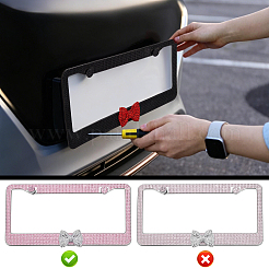 5 Sets 5 Colors Stainless Steel & Arcylic Rhinestone Frames for Licence Plate&nbsp;DIY-WA0001-32B
