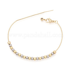 Adjustable Brass Beaded Slider Bracelets for Women&nbsp;BJEW-T022-17G
