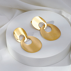 Elegant Stainless Steel Oval Dangle Stud Earrings&nbsp;WF4501