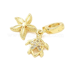 Brass Micro Pave Clear Cubic Zirconia Pendants&nbsp;KK-A263-01A-G