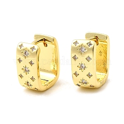 Brass Micro Pave Cubic Zirconia Rectangle Dangle Earrings&nbsp;EJEW-L305-08G-02