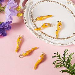 6Pcs Brass Enamel Pendants&nbsp;KK-SW0001-08B