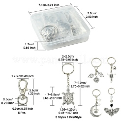10Pcs 5 Styles Tibetan Style Alloy Kcychain&nbsp;KEYC-FS0001-05
