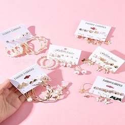 6Sets Alloy & Plastic Pearl Earring Sets&nbsp;EJEW-FS0001-25