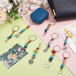 24Pcs 8 Styles Natural Gemstone Chips Pendants Decoration&nbsp;HJEW-NB00196