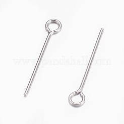 Tarnish Resistant 304 Stainless Steel Eye Pins&nbsp;STAS-O105-01P-0.6x18mm