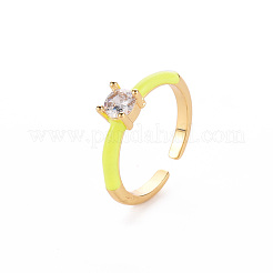 Brass Enamel Cuff Rings&nbsp;RJEW-T016-26J-NF