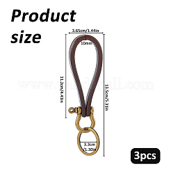 Cowhide Leather Keychains&nbsp;KEYC-WH0029-142A