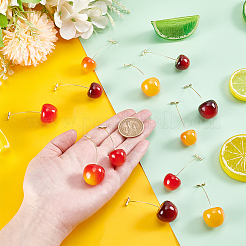 12Pcs Alloy Resin Cherry Stud Earrings for Women&nbsp;EJEW-UN0002-82