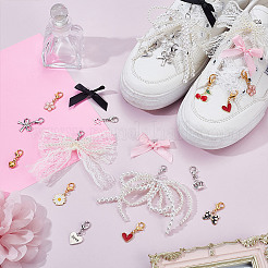 30Pcs 15 Styles Alloy & Resin & Plastic Imitation Pearl Shoes Charms&nbsp;HJEW-HY00121