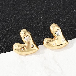 304 Stainless Steel Rhinestone Stud Earrings&nbsp;EJEW-U046-01G