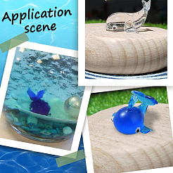 6Pcs 2 Colors Handmade Lampwork Sea Animal Figurines&nbsp;DJEW-SP0001-03