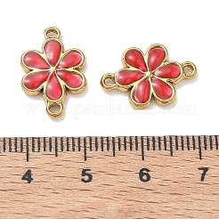 304 Stainless Steel Enamel Flower Links Connector Charms&nbsp;STAS-K330-16G-02
