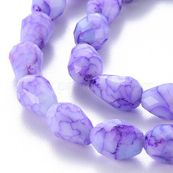 Opaque Baking Paint Crackle Glass Beads Strands&nbsp;EGLA-T008-17A