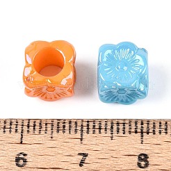 Pearlized UV Plating Opaque Acrylic European Beads&nbsp;SACR-T017-65M