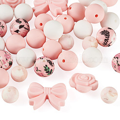 34Pcs 6 Style Silicone Beads&nbsp;SIL-TA0003-52