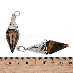 Natural Tiger Eye Faceted Bicone Big Pendants&nbsp;G-Z101-03P-06