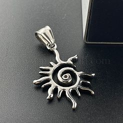 Spiral Sun Flame Pendant Punk Necklace Vintage 304 Stainless Steel Hollow Jewelry&nbsp;RM8476